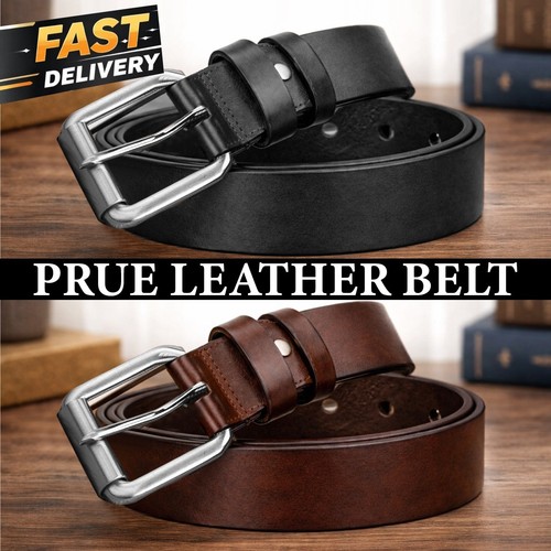 Mens genuine leather belt - belt, pure
